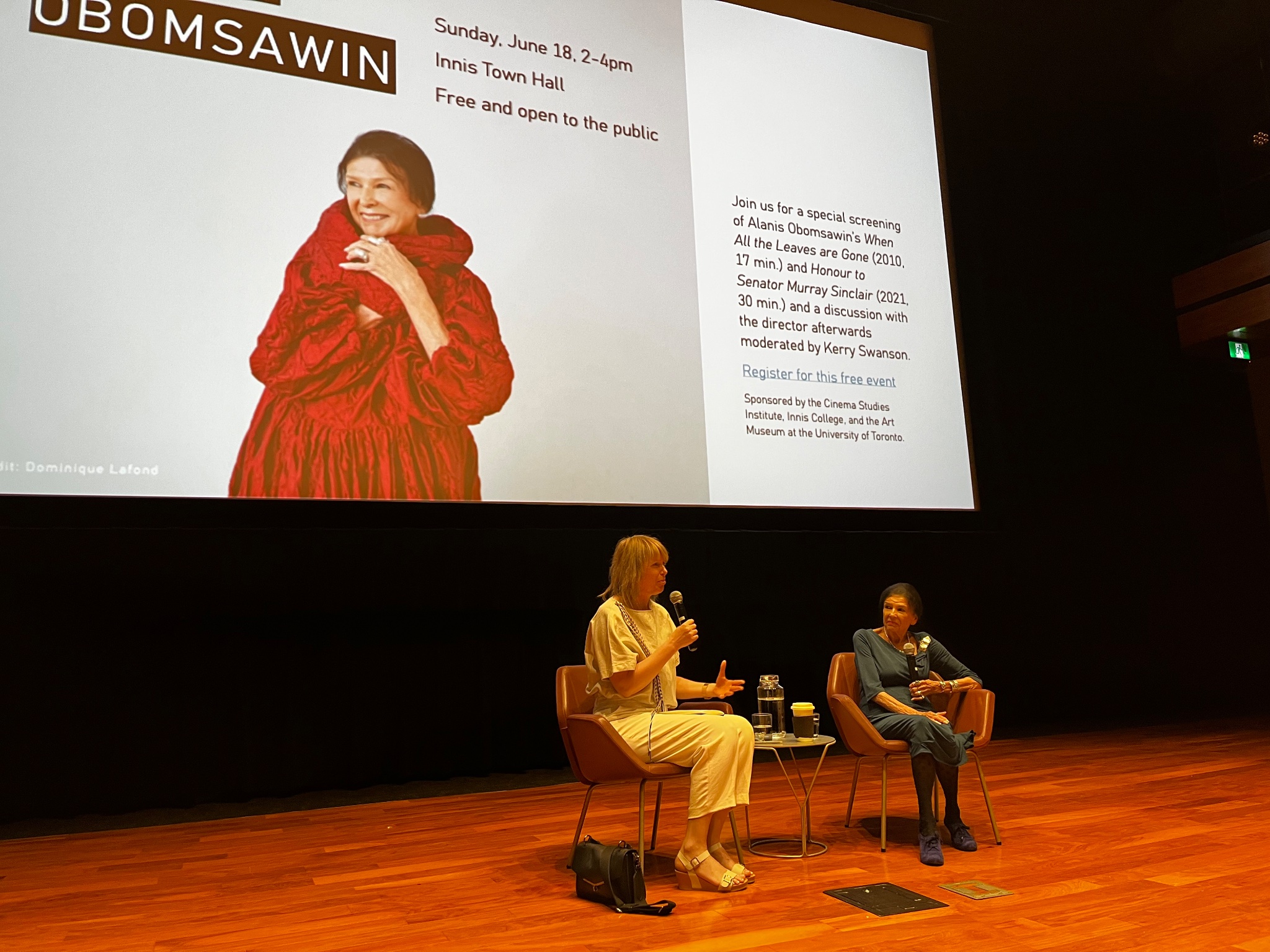 An Afternoon with Alanis Obomsawin on June 18, 2023. Photo credit: James Leo Cahill