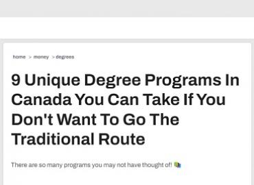 Narcity: &amp;quot;9 Unique Degree Programs In Canada You Can Take If You Don&amp;#039;t Want To Go The Traditional Route&amp;quot;